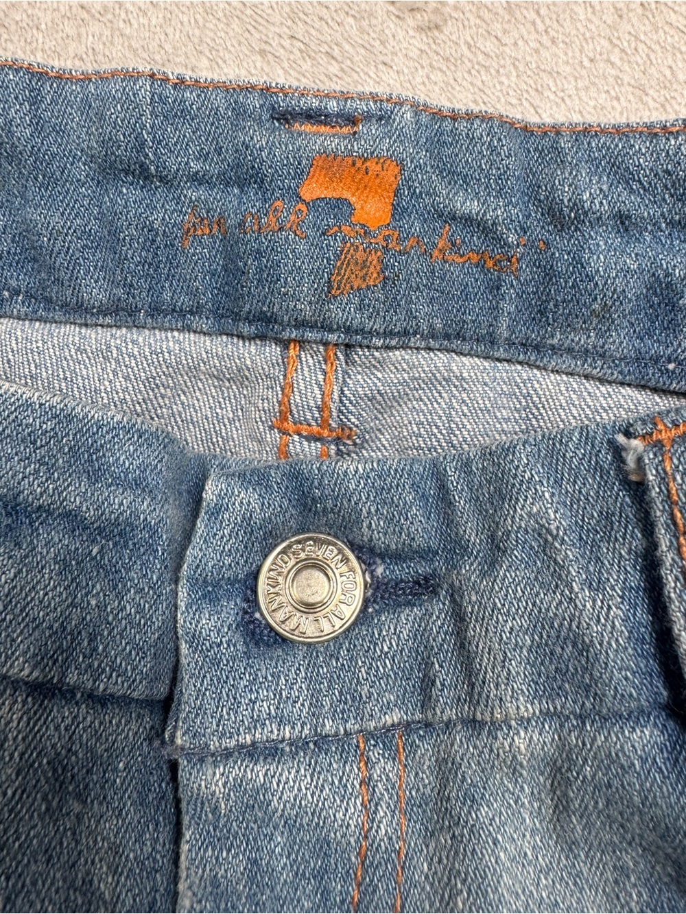 NWT Deadstock Y2K 7 For All Mankind Embroidered A Pocket Bootcut Blue Jeans 24 - Picture 15 of 17